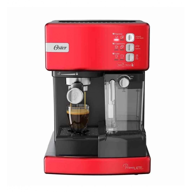 Cafetera espresso roja Oster PrimaLatte BVSTEM6603R