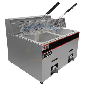 Freidora a Gas de 2 Pozas de Mesa DKF-G62