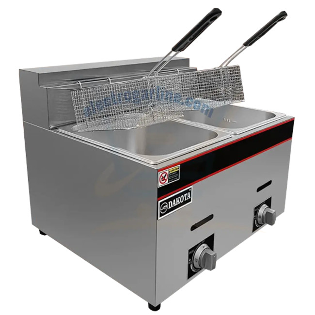 Freidora a Gas de 2 Pozas de Mesa DKF-G62