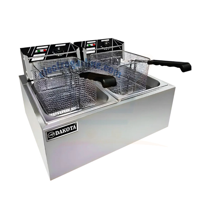 Freidora electrica 2 pozas de 8 litros