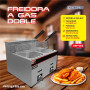 Freidora a Gas de 2 Pozas de Mesa DKF-G62